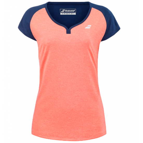 CAMISETA BABOLAT PLAY CAP SLEEVE - FLUO STRIKE/ESTATE BLUE